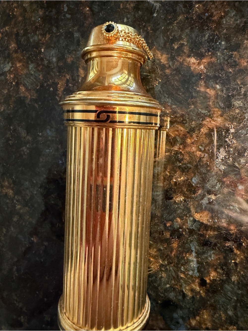 Vintage Cartier gold travel perfume canister with embossed logo - Picture 3 of 4